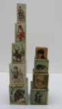 Adorable stacking paper litho blocks, two sets