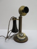 1913 brass Western Electric candlestick telephone, 11 1/2