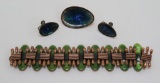 Lovely Matisse bracelet and Hogan Bolas earring with pin set, Mid Century Modern jewelry