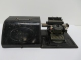 DRP Junior tin litho toy typewriter with case