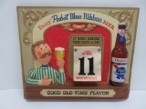 Pabst Blue Ribbon Bartender 1984 calendar sign, 18