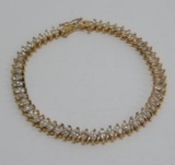 Tennis bracelet marked 925 on clasp, 7