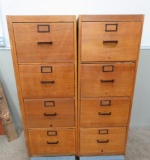 Two Large 4 Drawer Wooden Files