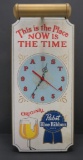 Pabst Blue Ribbon wooden clock with light, P 353, 24