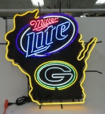 Very Large Miller Lite Neon, Green Bay Packers, 38