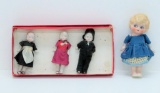 Four antique porcelain dolls, 4 1/2