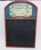 Ice House Plank Road Brewery chalk board sign, wood, 35