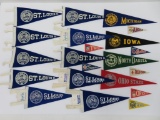 Vintage College mini felt banners and mini baseball sticker pennants