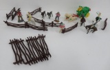 Plastic Western Toys, stage coach, figures,horses and corral