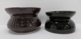 Two stoneware spittoons, 6