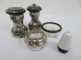 Sterling salt and pepper shakers, 3 1/2