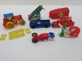 Vintage plastic trucks, construction and farm toys, 4