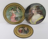 Three vintage chimney flue covers, all lovely ladies, 7 1/2