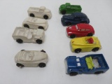 Nine plaster toy vehicles, 3