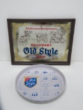 Old Style Advertising mirror and 12