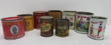 Nine vintage tobacco tins