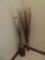 Floor vase and twig art, dried floral arrangement, 58' tall