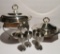 Silver plate lot, two warmers and four stainless cordials by Cuttura Sweden