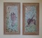 Two mosaic geese framed art, 11