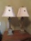 Pair of table bedside lamps, column design, 28