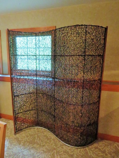 Twig room divider, S curve, 76" tall, 60' wide and about 16" deep with curve