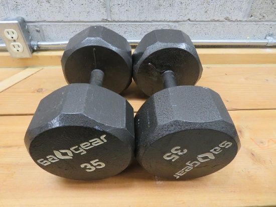 SA Gear 35 lb dumb bell weights