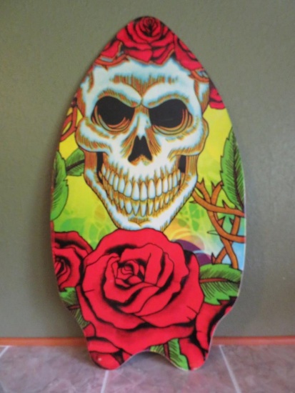 Skull and Roses Skim Board, 20" x 36"