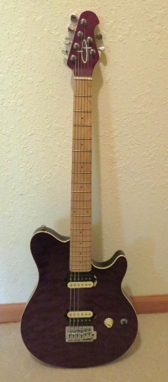 CP electric guitar purple, 36 1/2", head stock design Ernie Ball Inc