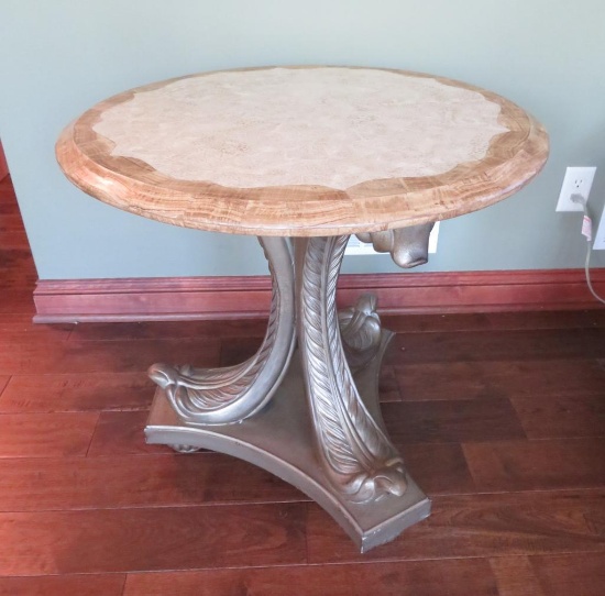 Round side table, 27" diameter and 18" tall