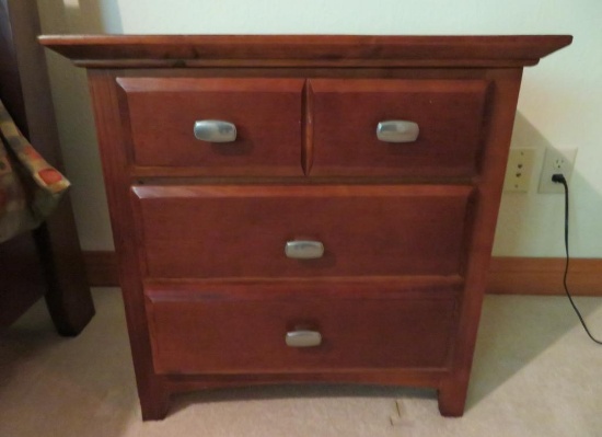 Bedside table, three drawer, 26" x 16", 26" tall