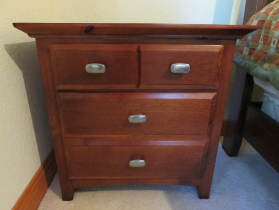 Bedside table, three drawer, 26" x 16", 26" tall