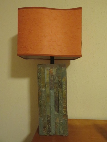 Slate table lamp, 29 1/2", working