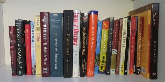 22 books, fiction and non fiction