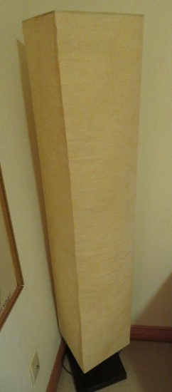 Modern paper shaded floor lamp, working, 60" tall