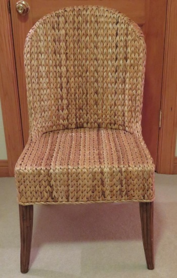 Wicker rattan side chair, 37" tall, 19" seat, Pier 1