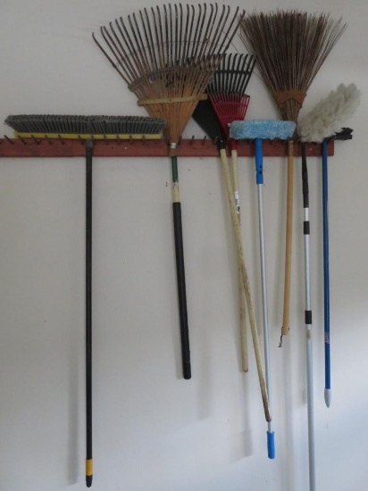 Racks, Broom and window cleaner