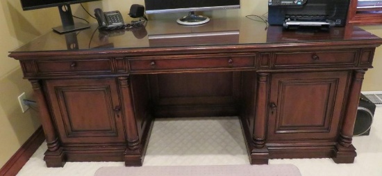 Thomasville desk, column design, Fredericksburg, 75" x 25", 30" tall