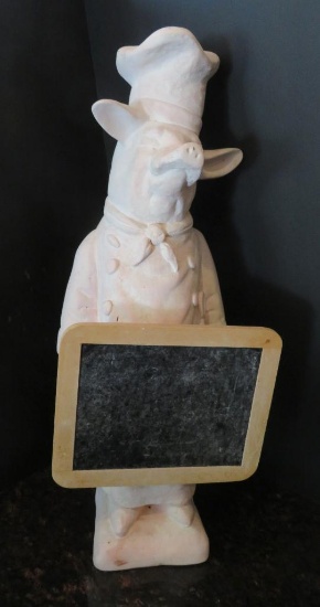 24" Chef Pig with chalkboard, menu board