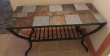 Slate and wrought iron console table, 48