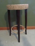 Rattan and wood stool, 29