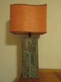 Slate table lamp, 29 1/2