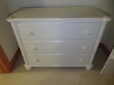 Little Folks white painted dresser, three drawers, 41