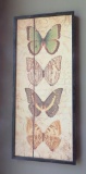 Framed Butterfly art, on wood, 13