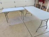 Two Office Star plastic folding tables, 4' and 6'