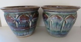 Two nice matching ceramic flower pots, 12