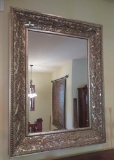 Large ornate beveled entry mirror, 36