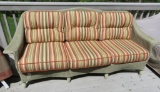 Lloyd Loom Lloyd Flanders Wicker Sofa 7', lovely earth tone cushions, with cover