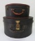 Two leather travel hat boxes,13 1/2