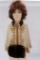 Lovely cape with floral design and fur muff