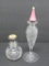 Two enamel and sterling perfume bottles, 4